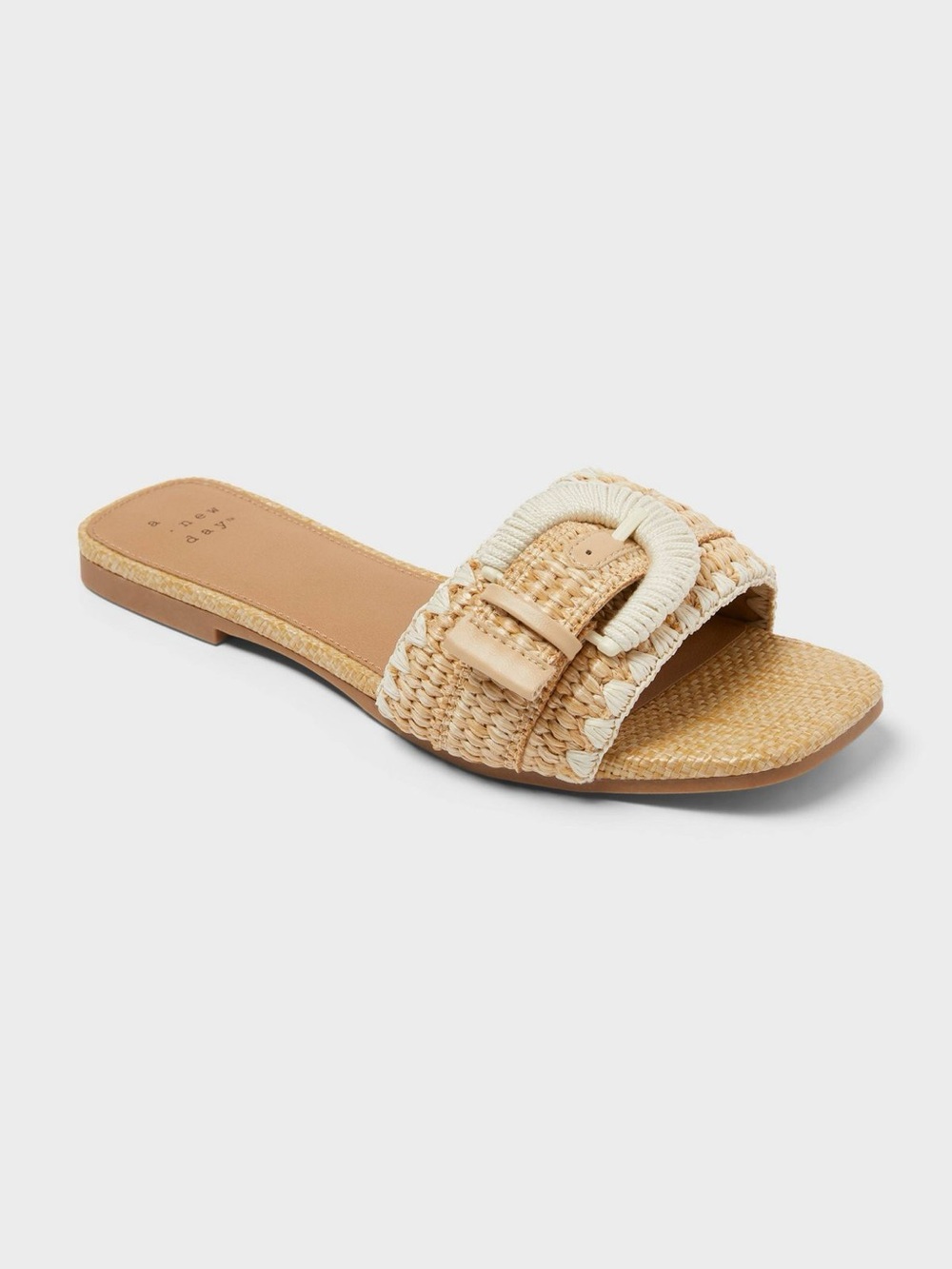 Natural Raffia Audrey Sandals with Memory Foam Insole - A New Day, Sz 7.5, NWT